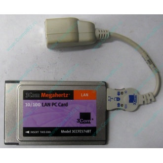 Сетевая карта для ноутбука 3COM Mehahertz 3CCFE574BT (PCMCIA) - Владивосток